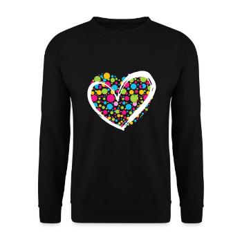 International Dot Day Herz Punkte Punkt - Unisex Pullover - Schwarz - Vorne - Alina (178cm) & Michal (187cm)