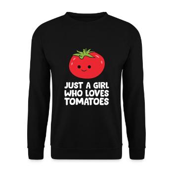 Just a Girl Who Loves Tomatoes - Unisex Sweatshirt - black - Front - Alina (178cm) & Michal (187cm)