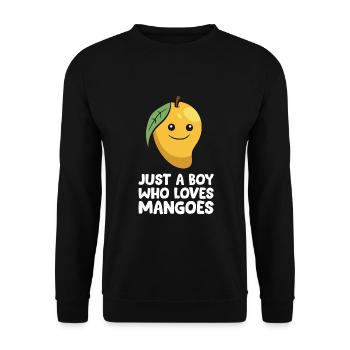 Just a Boy Who Loves Mangoes - Unisex Sweatshirt - black - Front - Alina (178cm) & Michal (187cm)