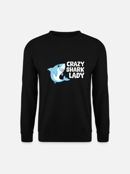 Crazy Shark Lady - Sweat-shirt Unisexe - noir