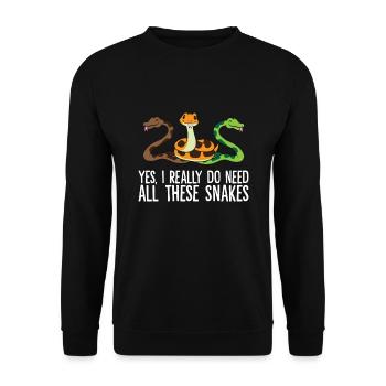 Oui, j’ai vraiment besoin de tous ces serpents - Sweat-shirt Unisexe - noir - Devant - Alina (178cm) & Michal (187cm)
