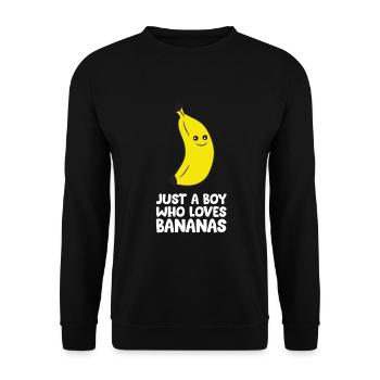 Juste un garçon qui aime les bananes - Sweat-shirt Unisexe - noir - Devant - Alina (178cm) & Michal (187cm)