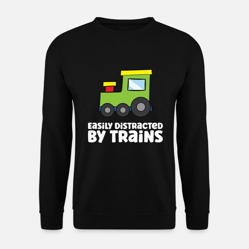 Easily Distracted By Trains - Unisex Sweatshirt - black