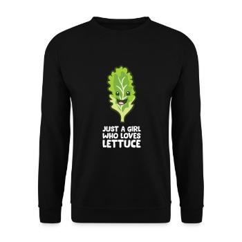Just a Girl Who Loves Lettuce - Unisex Sweatshirt - black - Front - Alina (178cm) & Michal (187cm)