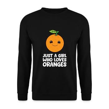 Juste une fille qui aime les oranges - Sweat-shirt Unisexe - noir - Devant - Alina (178cm) & Michal (187cm)