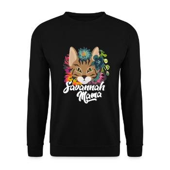 Savannah Mama Savannah Cat Kitten - Unisex Sweatshirt - black - Front - Alina (178cm) & Michal (187cm)