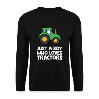 Juste un garçon qui aime les tracteurs - Sweat-shirt Unisexe - noir - Devant - Alina (178cm) & Michal (187cm)