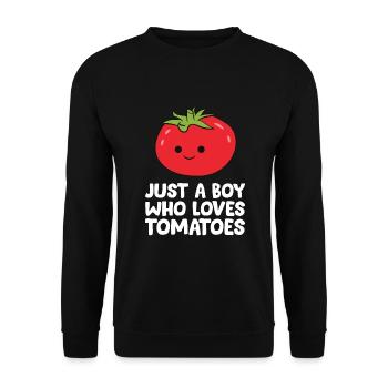 Juste un garçon qui aime les tomates - Sweat-shirt Unisexe - noir - Devant - Alina (178cm) & Michal (187cm)