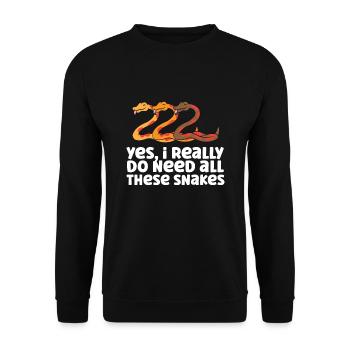 Corn Snake Owner Yes I Really Do Need All These - Unisex Sweatshirt - black - Front - Alina (178cm) & Michal (187cm)