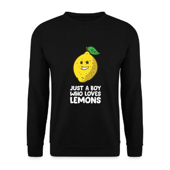 Just a Boy Who Loves Lemons - Unisex Sweatshirt - black - Front - Alina (178cm) & Michal (187cm)