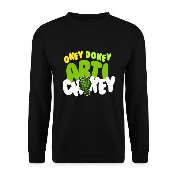 Okey Dokey Arti Chokey Artichokes - Unisex Sweatshirt - black - Front - Alina (178cm) & Michal (187cm)