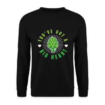 You Have Got A Big Heart Artischocken - Unisex Pullover - Schwarz - Vorne - Alina (178cm) & Michal (187cm)