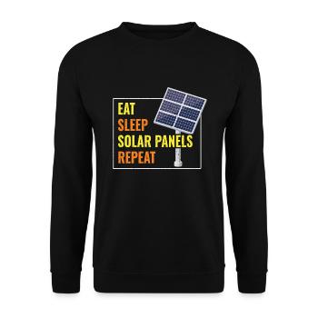 Eat Sleep Solar Panels Photovoltaics - Unisex Sweatshirt - black - Front - Alina (178cm) & Michal (187cm)