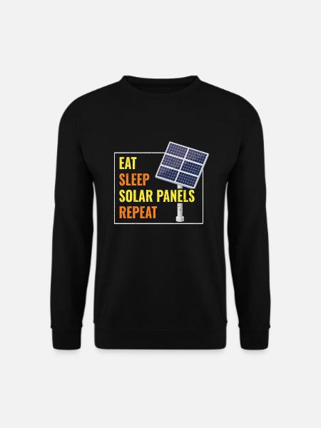 Eat Sleep Solar Panels Photovoltaik - Unisex Pullover - Schwarz