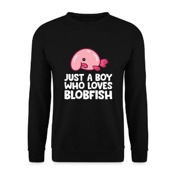 Just a Boy Who Loves Blobfish - Unisex Sweatshirt - black - Front - Alina (178cm) & Michal (187cm)