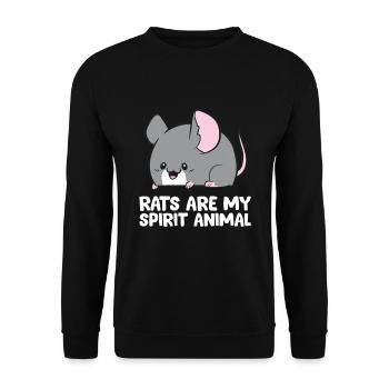 Rats Are My Spirit Animal Cute Rat - Unisex Sweatshirt - black - Front - Alina (178cm) & Michal (187cm)