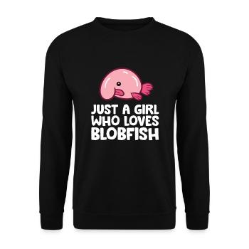 Just a Girl Who Loves Blobfish - Unisex Sweatshirt - black - Front - Alina (178cm) & Michal (187cm)
