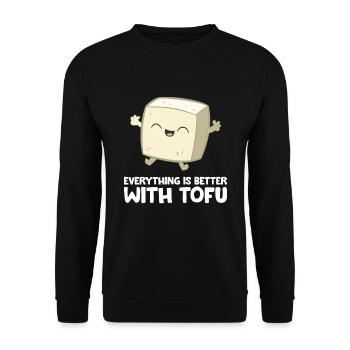 Tofu Vegan Nourriture Végétarienne Tout est mieux - Sweat-shirt Unisexe - noir - Devant - Alina (178cm) & Michal (187cm)