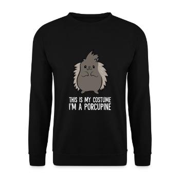 Drôle d’amoureux du porc-épic C’est mon costume je suis un - Sweat-shirt Unisexe - noir - Devant - Alina (178cm) & Michal (187cm)