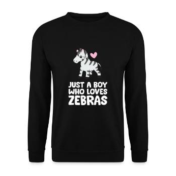 Juste un garçon qui aime les zèbres - Sweat-shirt Unisexe - noir - Devant - Alina (178cm) & Michal (187cm)