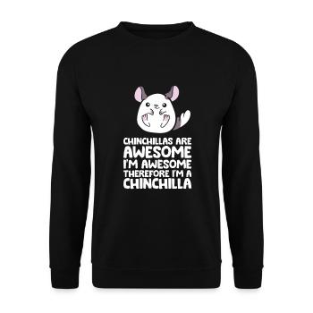 Chinchillas sind fantastisch, deshalb bin ich ein - Unisex Pullover - Schwarz - Vorne - Alina (178cm) & Michal (187cm)