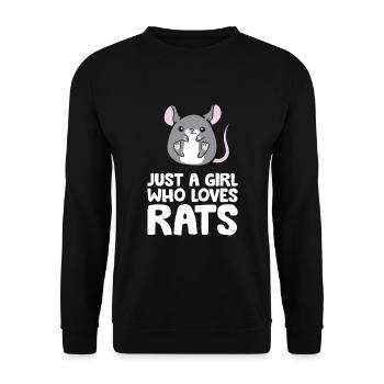 Juste une fille qui aime les rats - Sweat-shirt Unisexe - noir - Devant - Alina (178cm) & Michal (187cm)