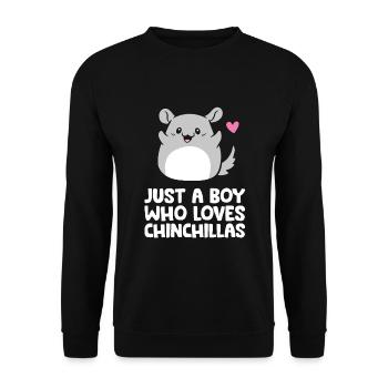 Nur ein Junge, der Chinchillas liebt - Unisex Pullover - Schwarz - Vorne - Alina (178cm) & Michal (187cm)