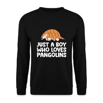 Nur ein Junge, der Schuppentiere liebt - Unisex Pullover - Schwarz - Vorne - Alina (178cm) & Michal (187cm)