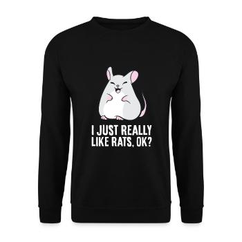 Rat Lover I Just Really Like Rats, Okay Cute Rats - Unisex Sweatshirt - black - Front - Alina (178cm) & Michal (187cm)