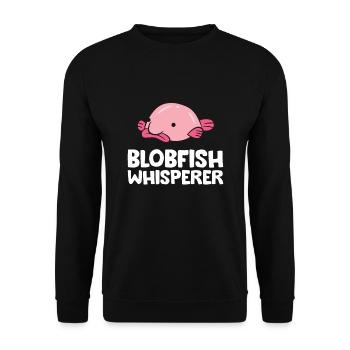 Blobfish Whisperer Funny Blobfish - Unisex Sweatshirt - black - Front - Alina (178cm) & Michal (187cm)