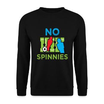 No Spinnies Drehfußball Kickern - Unisex Pullover - Schwarz - Vorne - Alina (178cm) & Michal (187cm)