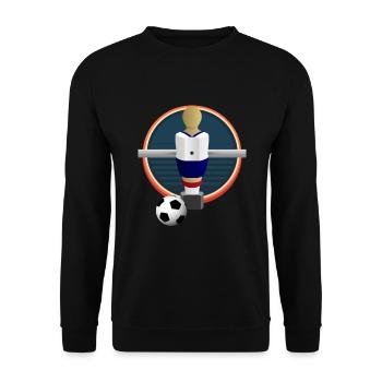 Drehfußballfigur Drehfußball Kickern - Unisex Pullover - Schwarz - Vorne - Alina (178cm) & Michal (187cm)