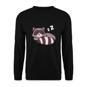 Raccoon Sleeping Funny Raccoon Pajama - Unisex Sweatshirt - black - Front - Alina (178cm) & Michal (187cm)