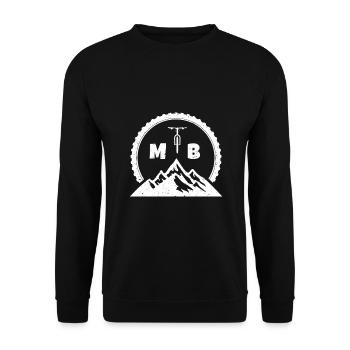 Mountain Bike Berg Fahrrad Biker - Unisex Pullover - Schwarz - Vorne - Alina (178cm) & Michal (187cm)