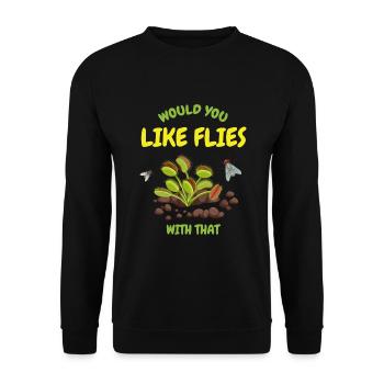 Venus Flytrap Like Flies Plant - Unisex Sweatshirt - black - Front - Alina (178cm) & Michal (187cm)