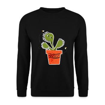 Venus Flytrap Like Flies Plant - Unisex Sweatshirt - black - Front - Alina (178cm) & Michal (187cm)