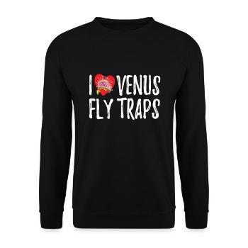 I Love Venus Flytrap Plant - Unisex Sweatshirt - black - Front - Alina (178cm) & Michal (187cm)