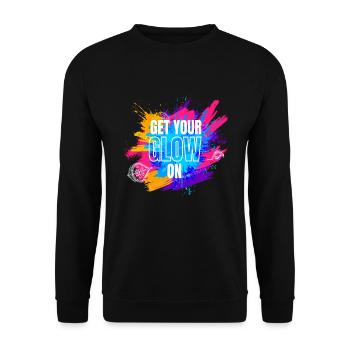 Get Your Glow On Festival EDM Music - Unisex Sweatshirt - black - Front - Alina (178cm) & Michal (187cm)