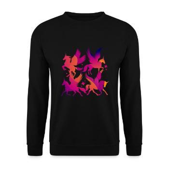 Pegasus Licorne Enfants Cheval - Sweat-shirt Unisexe - noir - Devant - Alina (178cm) & Michal (187cm)