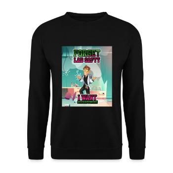 Forget Lab Safty Superpowers Chemist - Unisex Sweatshirt - black - Front - Alina (178cm) & Michal (187cm)