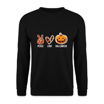 Paix Amour Halloween - Sweat-shirt Unisexe - noir - Devant - Alina (178cm) & Michal (187cm)