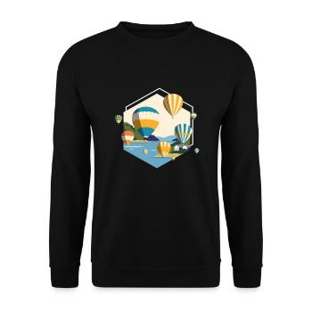 Vol en montgolfière - Sweat-shirt Unisexe - noir - Devant - Alina (178cm) & Michal (187cm)