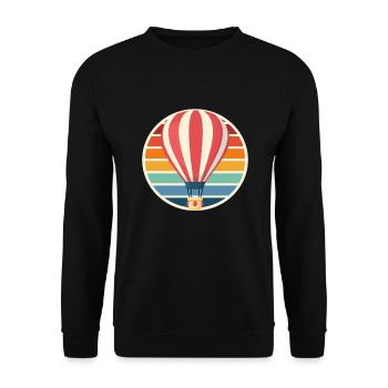 Montgolfière Vol rétro Montgolfière - Sweat-shirt Unisexe - noir - Devant - Alina (178cm) & Michal (187cm)