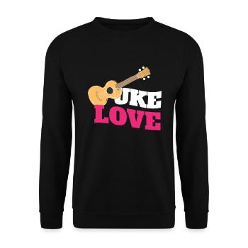 Uke Love Ukulele Guitare Musique - Sweat-shirt Unisexe - noir - Devant - Alina (178cm) & Michal (187cm)