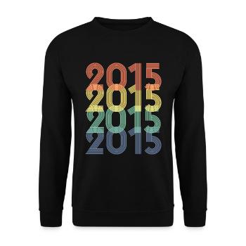 Cool Retro 2015, 8 Years Old, 8th Birthday Kids - Unisex Sweatshirt - black - Front - Alina (178cm) & Michal (187cm)