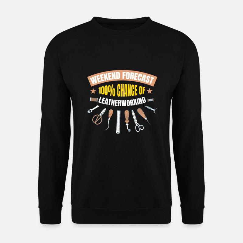 Weekend Forecast Leather Lederhandwerk - Unisex Pullover - Schwarz
