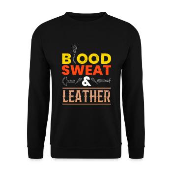Blood Sweat & Leather Lederhandwerk - Unisex Pullover - Schwarz - Vorne - Alina (178cm) & Michal (187cm)