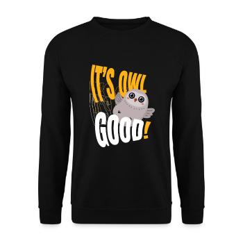 Owl son hibou Good Owl Birds - Sweat-shirt Unisexe - noir - Devant - Alina (178cm) & Michal (187cm)