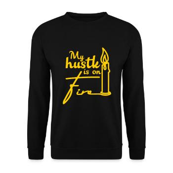 My Hustle Is On Fire Bougies de fabricant de bougies - Sweat-shirt Unisexe - noir - Devant - Alina (178cm) & Michal (187cm)