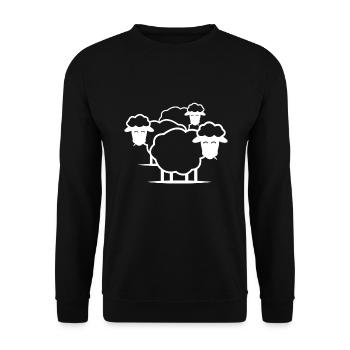 Sheep herd sheep wool - Unisex Sweatshirt - black - Front - Alina (178cm) & Michal (187cm)